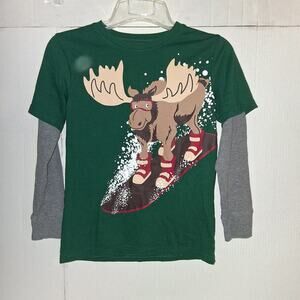 The Children's Place Boy's 2 In 1 Christmas T-Shirt LB3 Park Bench Green Medium